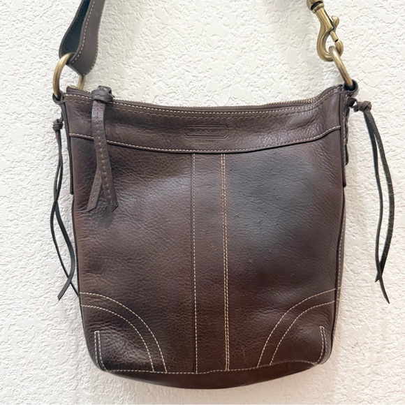 Vintage Y2K COACH 10398 Dark Brown Leather Bleecker Slim Shoulder Crossbody Bag - Picture 10 of 16